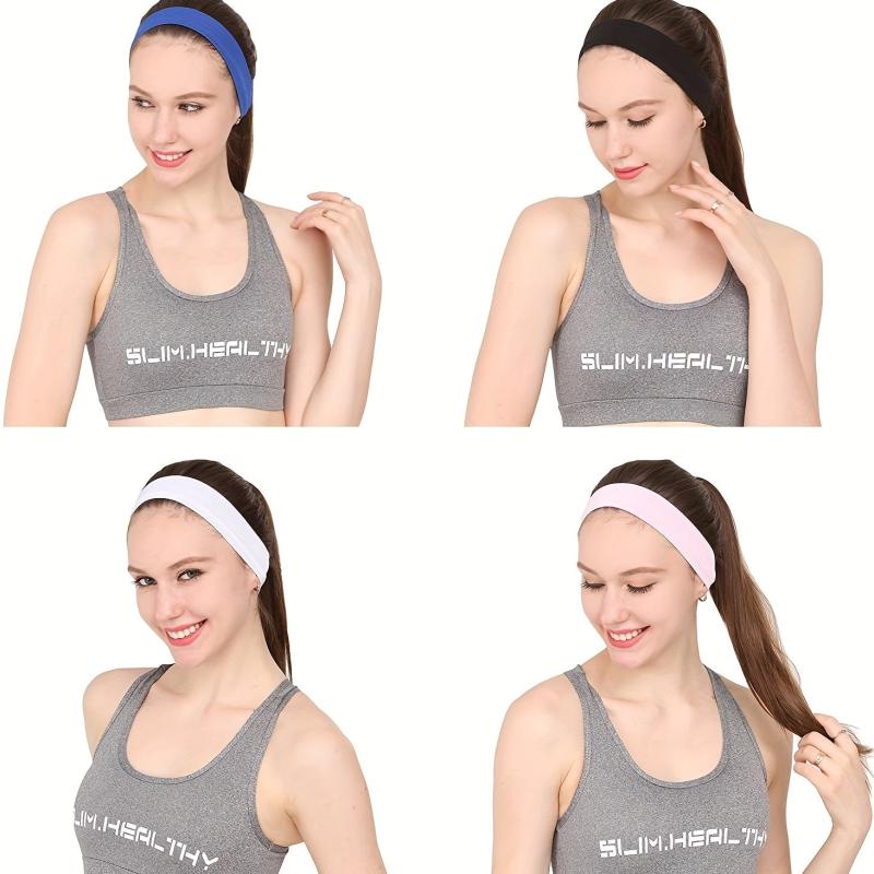 Solid Color Elastic Sporty Hair Band Sweatband
