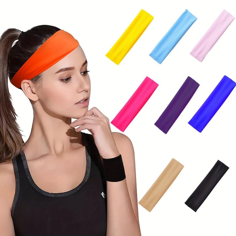 Solid Color Elastic Sporty Hair Band Sweatband