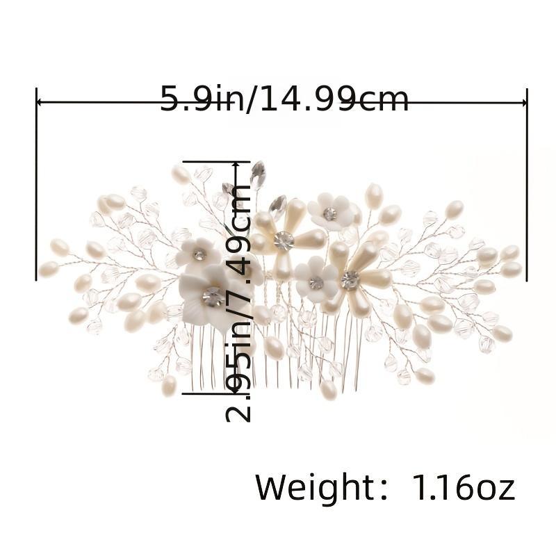 Floral Wedding Comb Pearl Hairpiece Bridal Hair Accessories