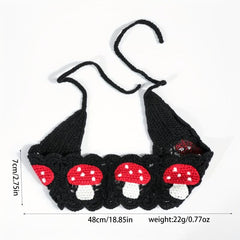 Hippie Mushroom Crochet Hair Bandana Vintage Headband for Women