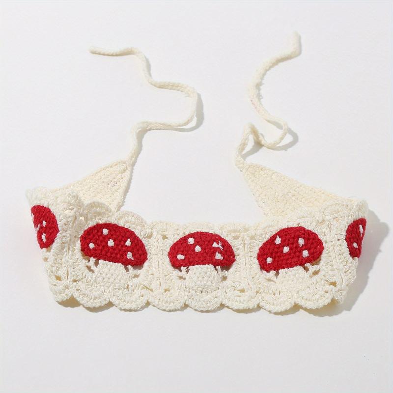 Hippie Mushroom Crochet Hair Bandana Vintage Headband for Women