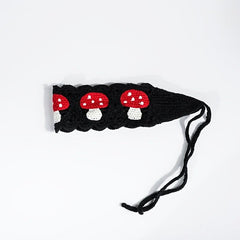 Hippie Mushroom Crochet Hair Bandana Vintage Headband for Women