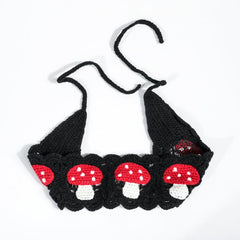 Hippie Mushroom Crochet Hair Bandana Vintage Headband for Women
