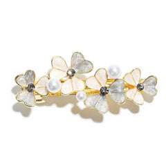 Daisy Rhinestone Faux Pearl Flower Hair Clip Barrette Women Hair Accessory