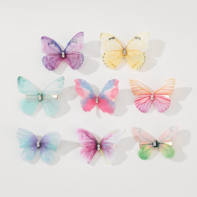 8pcs Butterfly Barrettes Vintage Hair Clip Accessories