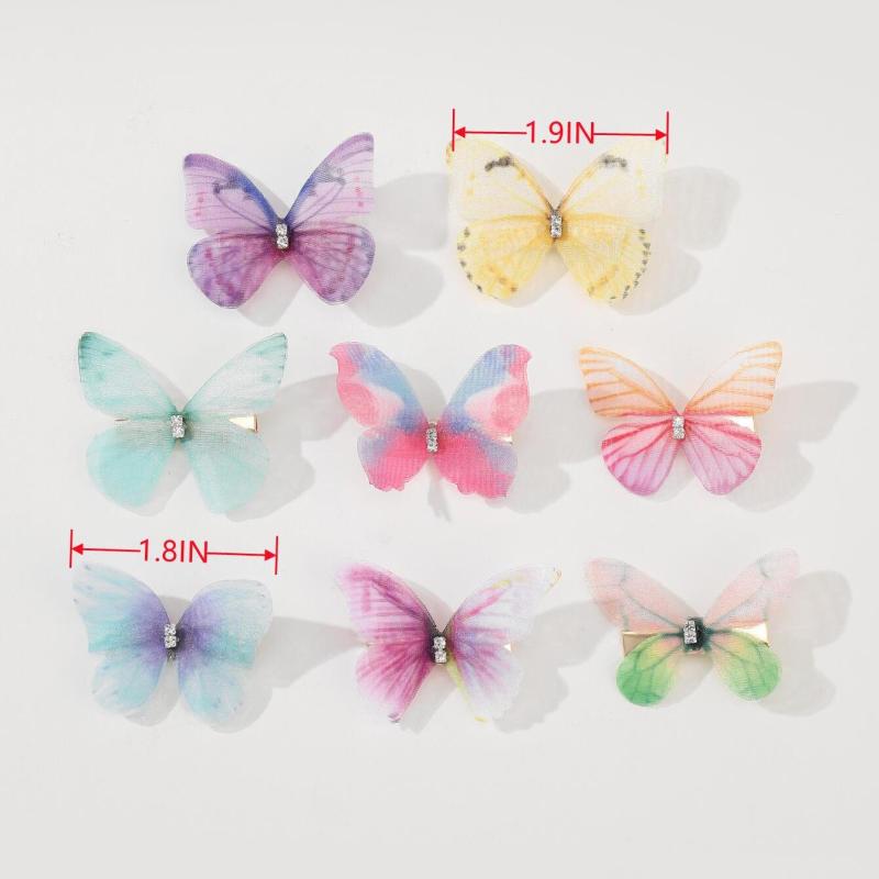 8pcs Butterfly Barrettes Vintage Hair Clip Accessories