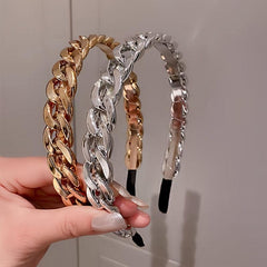 Resin Chain Hairband for Women Twisted Hair Chain Headband