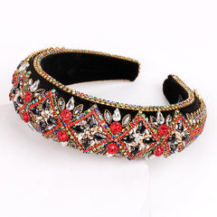 Baroque Crystal Padded Headband Velvet Hair Accessory