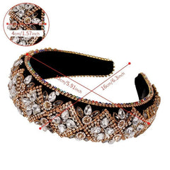 Baroque Crystal Padded Headband Velvet Hair Accessory