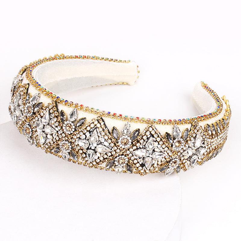 Baroque Crystal Padded Headband Velvet Hair Accessory