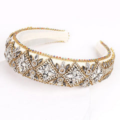 Baroque Crystal Padded Headband Velvet Hair Accessory