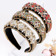 Baroque Crystal Padded Headband Velvet Hair Accessory