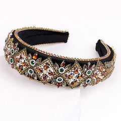 Baroque Crystal Padded Headband Velvet Hair Accessory