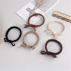 5Pcs High Stretch Hair Tie Elastic Brim Bundle Hair Rope