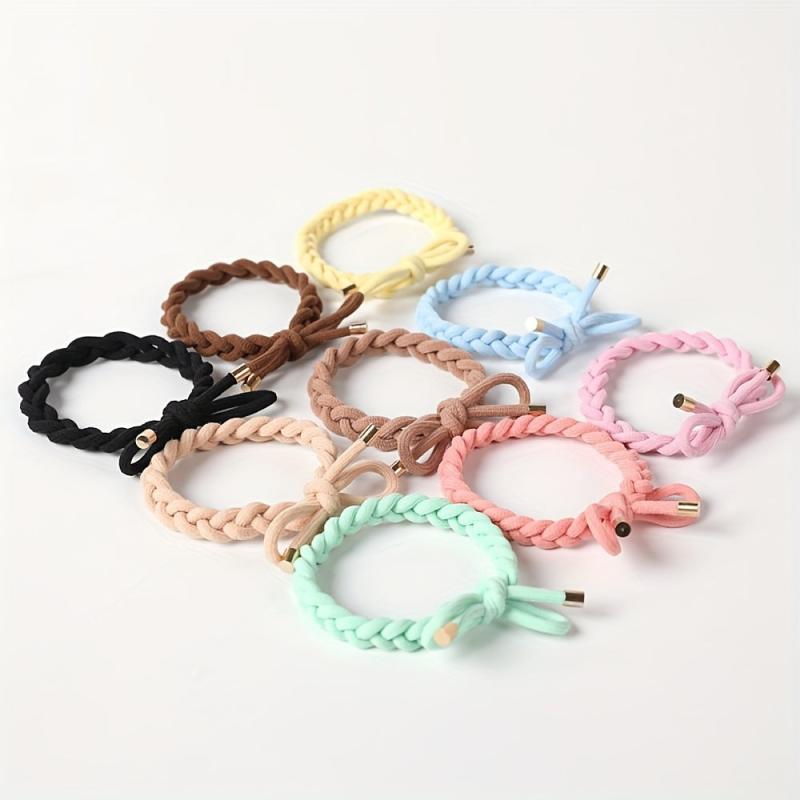 5Pcs High Stretch Hair Tie Elastic Brim Bundle Hair Rope