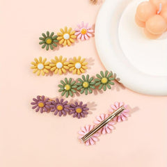 5pcs Daisy Flower Hairpin Side Clip Hair Accessories Barrette