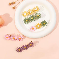 5pcs Daisy Flower Hairpin Side Clip Hair Accessories Barrette