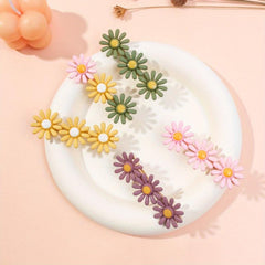 5pcs Daisy Flower Hairpin Side Clip Hair Accessories Barrette