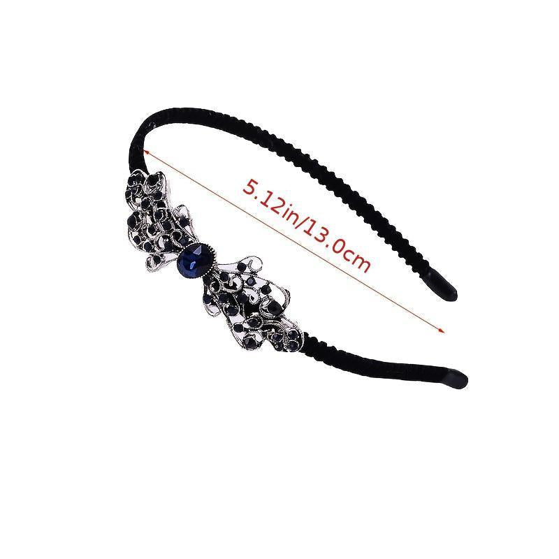 Boho Velvet Crystal Vintage Headband Rhinestone Bow Hair Accessories