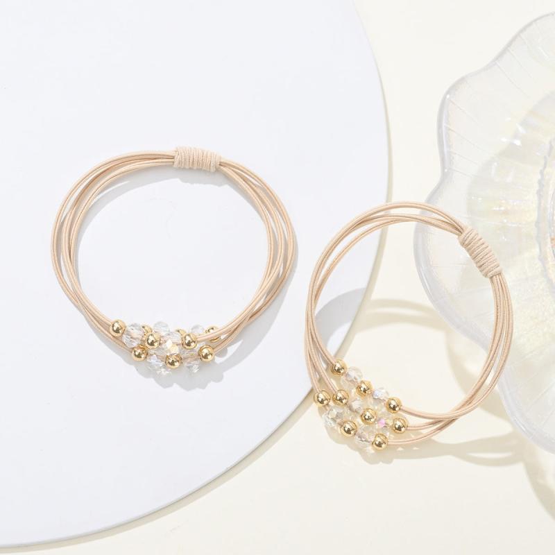 2pcs Bracelet Hair Ties Decorative Ponytail Holders Elastic Hair Bands