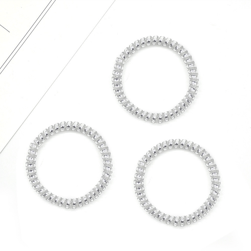 10pcs Solid Coil Wire Hair Tie Elastic Ponytail Holder Hair Styling Accessory
