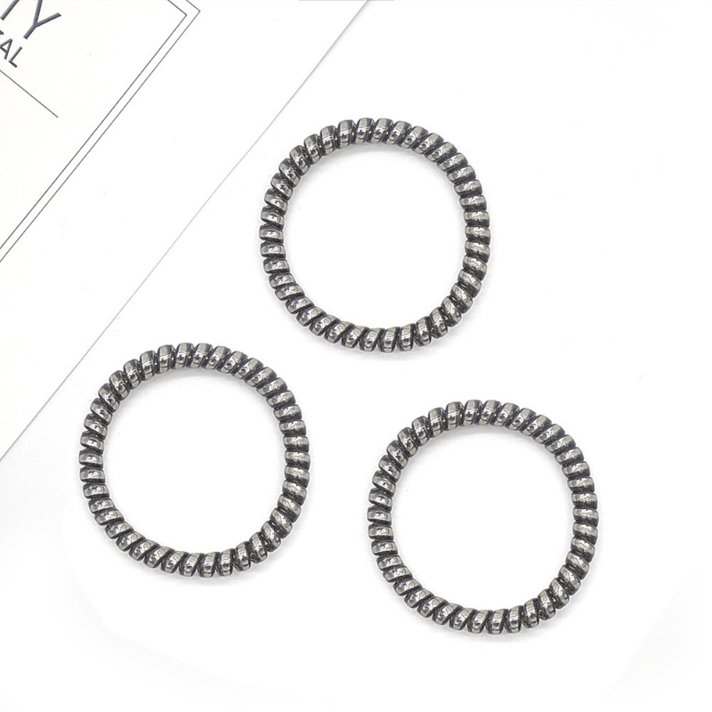 10pcs Solid Coil Wire Hair Tie Elastic Ponytail Holder Hair Styling Accessory