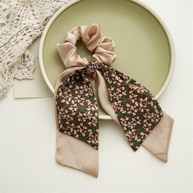 Retro Boho Floral Scarf Hair Scrunchies