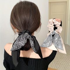 Retro Boho Floral Scarf Hair Scrunchies