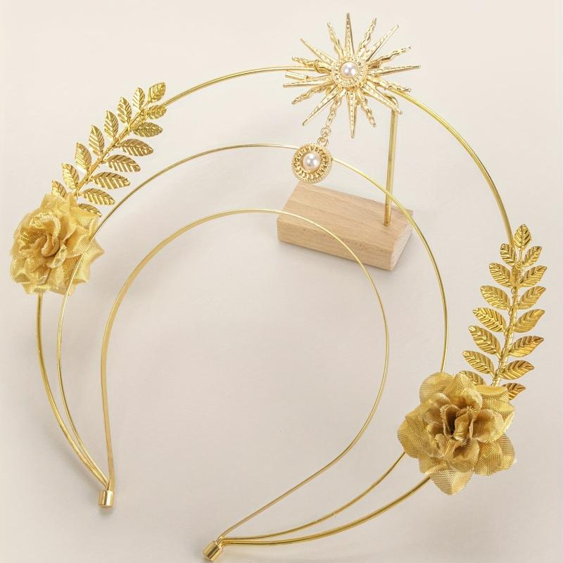 Golden Flower Headband Women's Crown For Party Birthday Cos Play