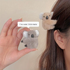 Koala Charm Hair Claw Plush Barrette Animal Hair Jaw Clip