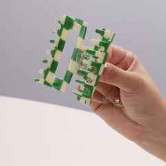 Green Hair Clip Barrettes Rectangular Claw Clips For Women