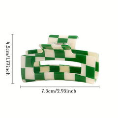 Green Hair Clip Barrettes Rectangular Claw Clips For Women