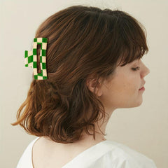 Green Hair Clip Barrettes Rectangular Claw Clips For Women