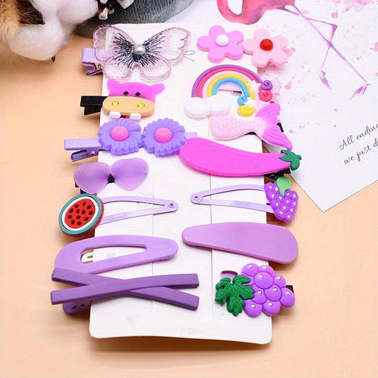Colorful Fruit Rainbow Decor Hair Clip Sweet Snap Clip For Side Hair Bang