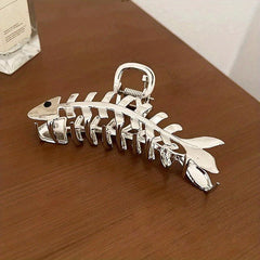 Fish Shaped Hair Claw Clips Big Metal Fishbone Hair Jaw Clamps