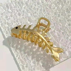 Fish Shaped Hair Claw Clips Big Metal Fishbone Hair Jaw Clamps