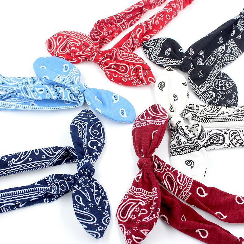 Bohemian Soft Solid Print Headbands Vintage Cross Knot Elastic Hairbands