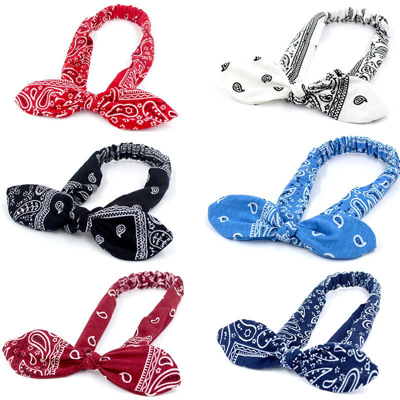 Bohemian Soft Solid Print Headbands Vintage Cross Knot Elastic Hairbands