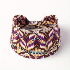 Boho Style Headband Widened Knotted Printed Bundle Hairband Sports