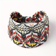 Boho Style Headband Widened Knotted Printed Bundle Hairband Sports