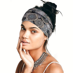 Boho Style Headband Widened Knotted Printed Bundle Hairband Sports