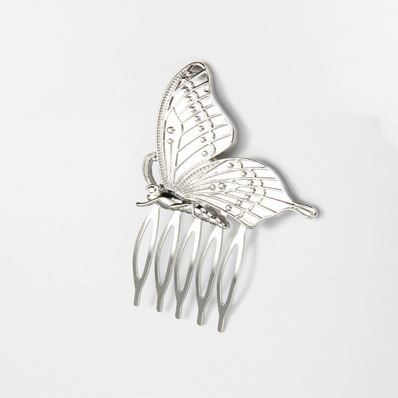 Metal Flower Hair Comb Rhinestone Hair Comb Vintage Head Jewelry Faux Pearl