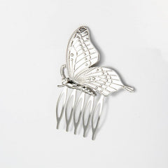 Metal Flower Hair Comb Rhinestone Hair Comb Vintage Head Jewelry Faux Pearl
