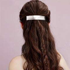 Glossy Metal Barrette Rectangle French Barrette For Hairstyle Women Girls