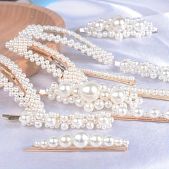 Faux Pearl Beaded Hair Clip Snap Clip Bobby Pin Hair Styling Accessory