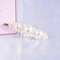Faux Pearl Beaded Hair Clip Snap Clip Bobby Pin Hair Styling Accessory