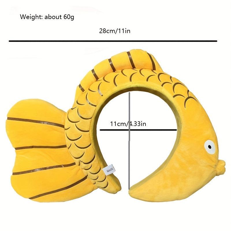 Yellow Fish Plush Headband for Makeup Skincare
