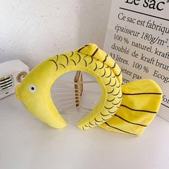 Yellow Fish Plush Headband for Makeup Skincare
