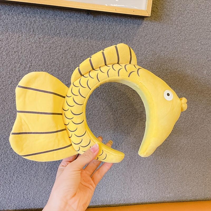 Yellow Fish Plush Headband for Makeup Skincare