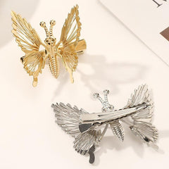 Golden Butterfly Hair Clips 3D Hair Barrettes Clamps Pins Claw Clips